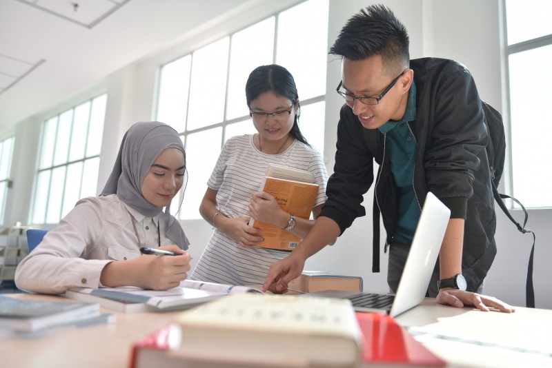 Students having discussion after classes