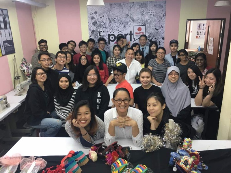 Fashion Design students with lecturer and the local fashion designer- Mr. Bill Keith ( in white)