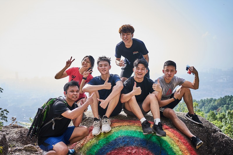 Seen here are some of the students who organised the Rainbow Hike event and participated in community building efforts while having a good time at Bukit Bendera, Penang. This is just a part of campus living, on top of movie nights, 'Goreng' sessions, festivals celebrated together with food and games prepared by Forward School.
