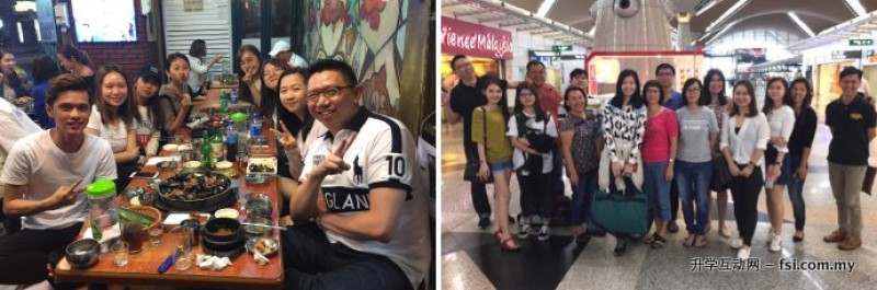 关怀备至、从不间断的服务精神，是K-Smart一向坚持的理念。图为K-Smart 负责人Jonathan Tee与留韩学生於宏大著名烧烤店享用美食。