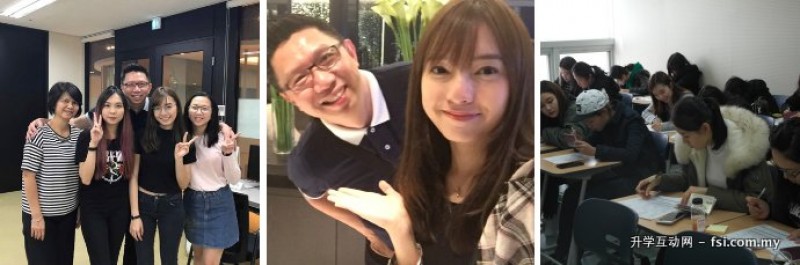 留学让您跳跃青春、㤓验非一般的春夏秋冬。图为K-Smart 负责人Jonathan Tee和马来西亚著名网红兼艺人郑意文（Stephy YiWen）于延世大学相见欢。