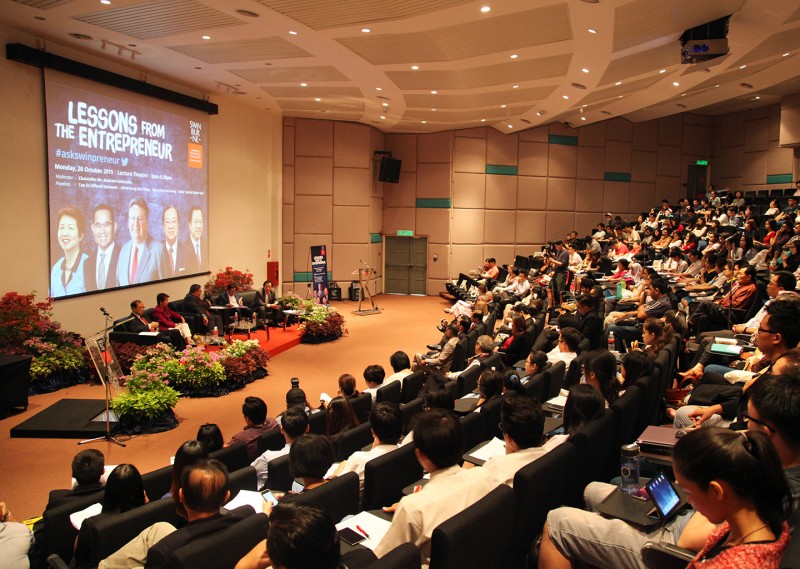 The 350-seat lecture theatre is equipped with the latest audio-visual equipment.